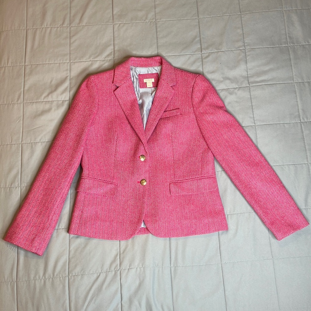 J Crew Women’s Pink Wool Blend Blazer 8